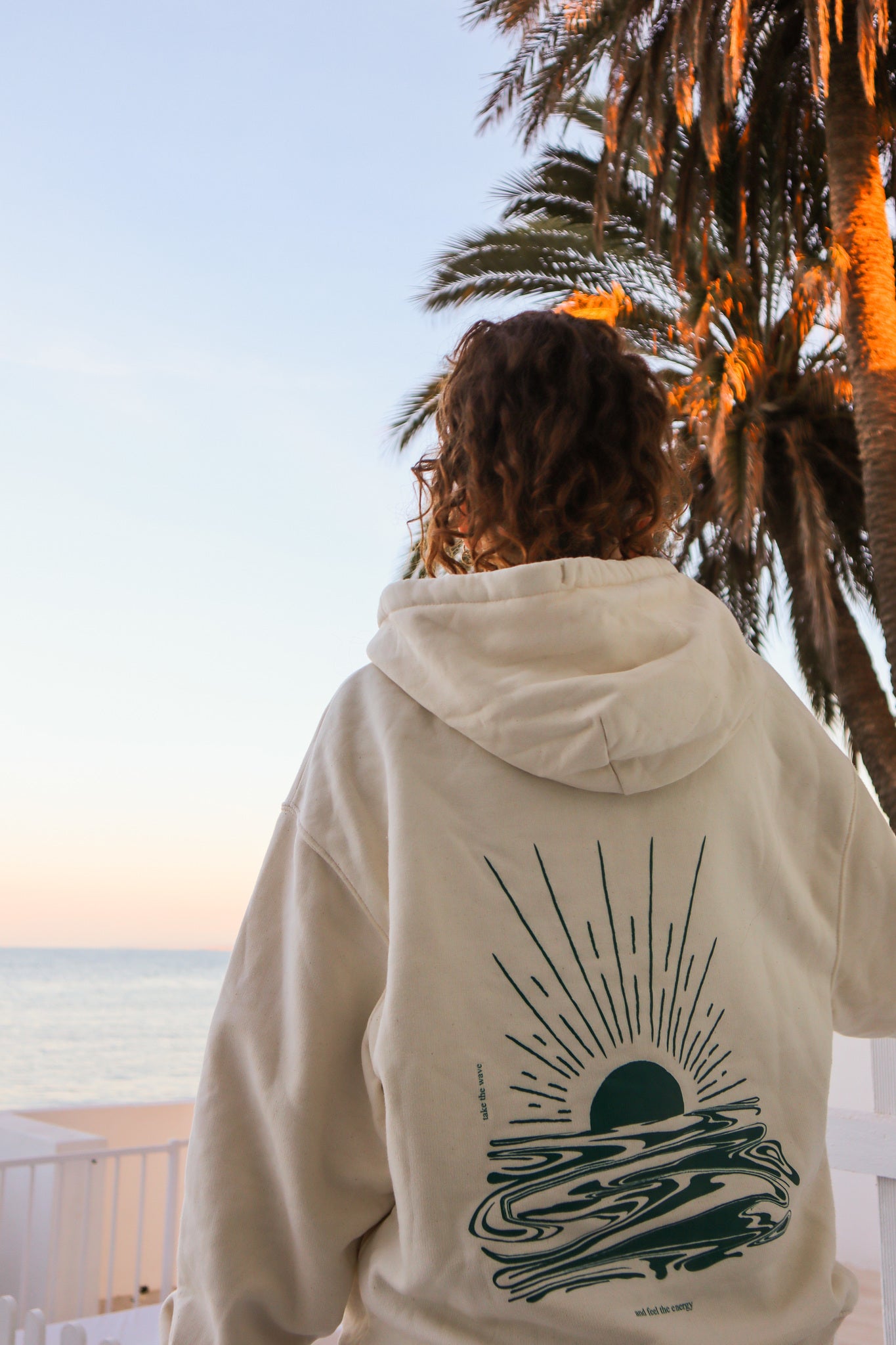 Let's Watch the Sunset Oversized Lux Hoodie in Blue